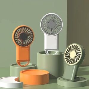 Portable Handheld Ultra-Quiet Fan with Hook and Holder. Multiple Colors!